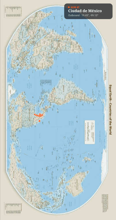 Map of places Cesar has visited